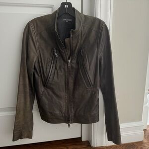 Vince Distressed Brown Leather Jacket …women’s size Small/ Medium